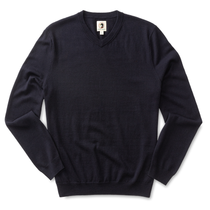 Duck Head Buckley Merino V-Neck Sweater - Navy