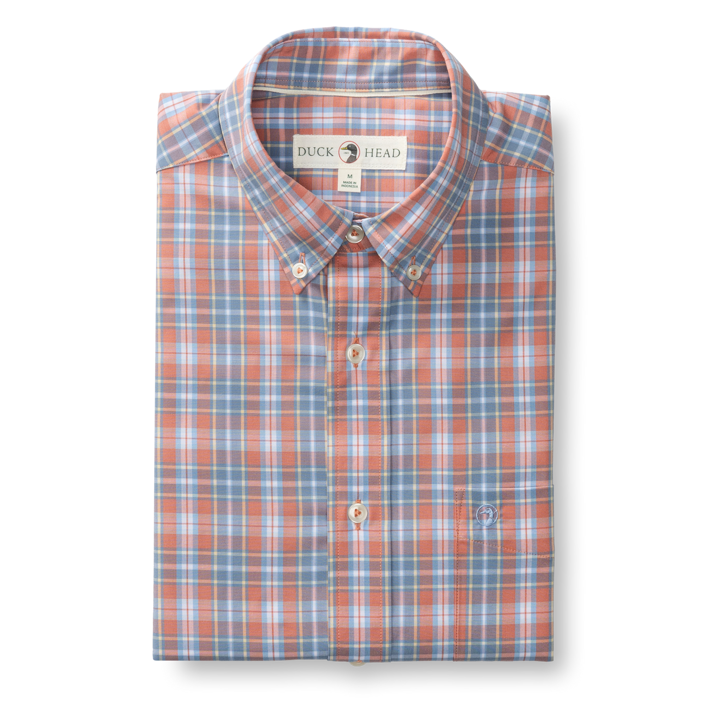 Duck Head Performance Poplin Sport Shirt - Jeffries Plaid - Rosewood