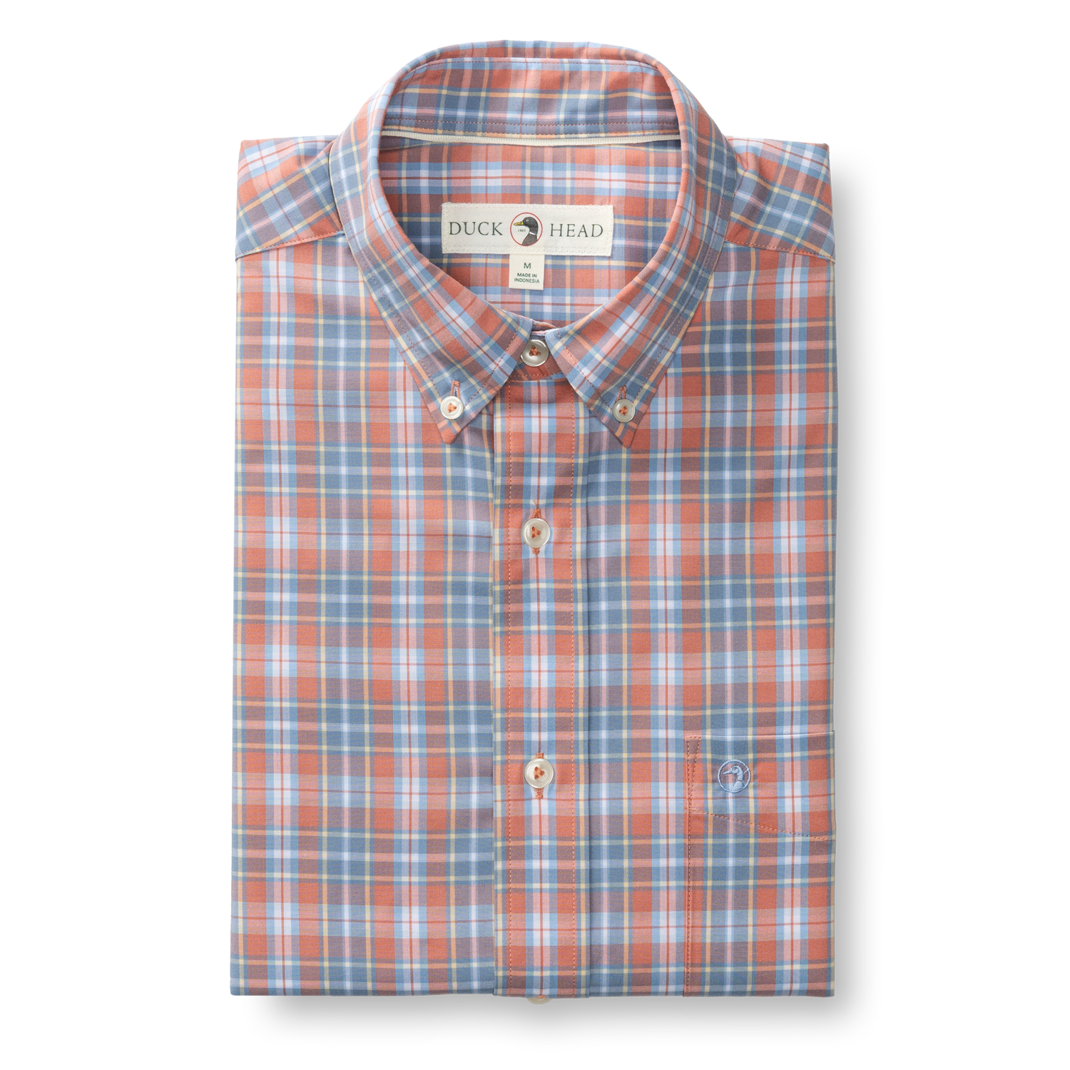 Duck Head Performance Poplin Sport Shirt - Jeffries Plaid - Rosewood