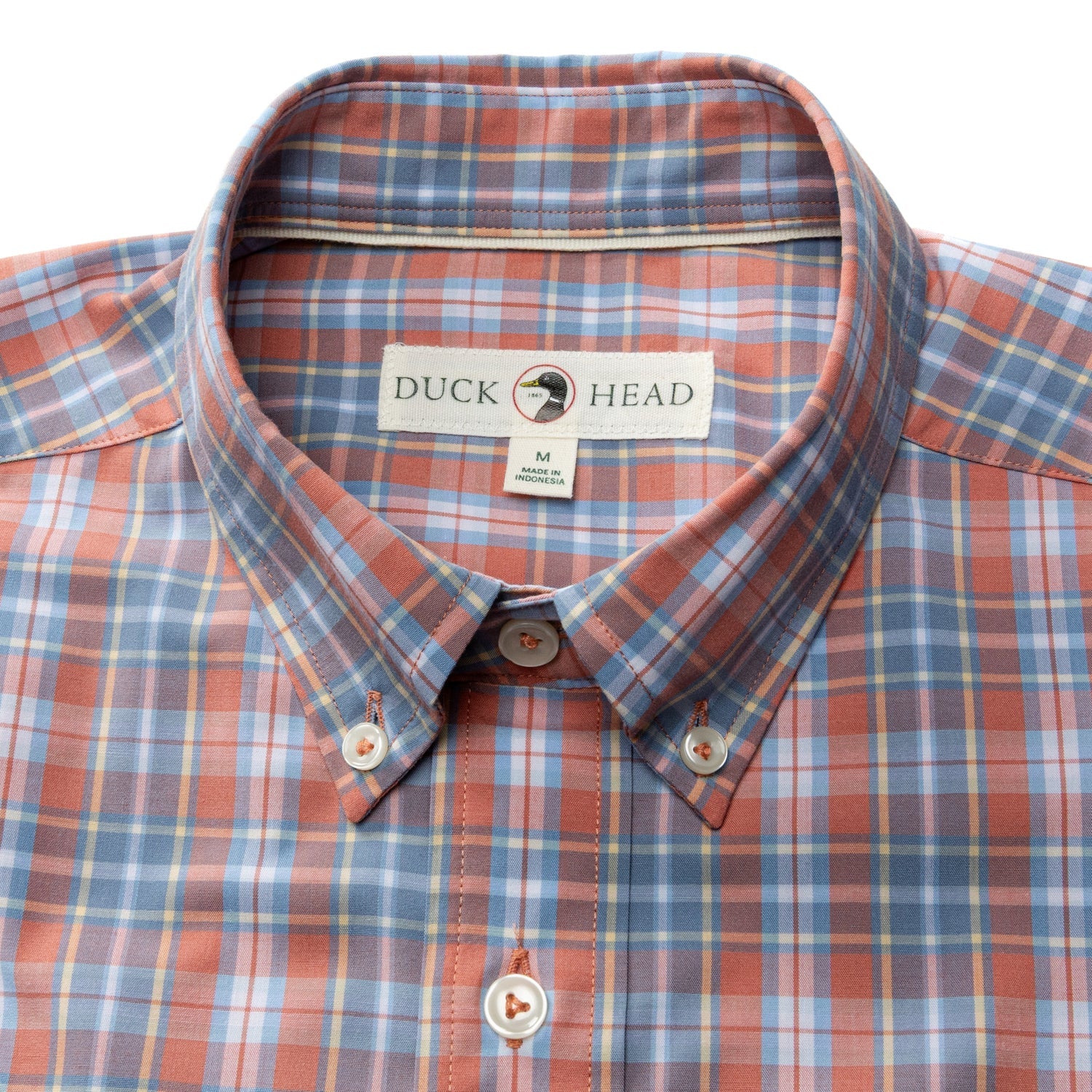 Duck Head Performance Poplin Sport Shirt - Jeffries Plaid - Rosewood
