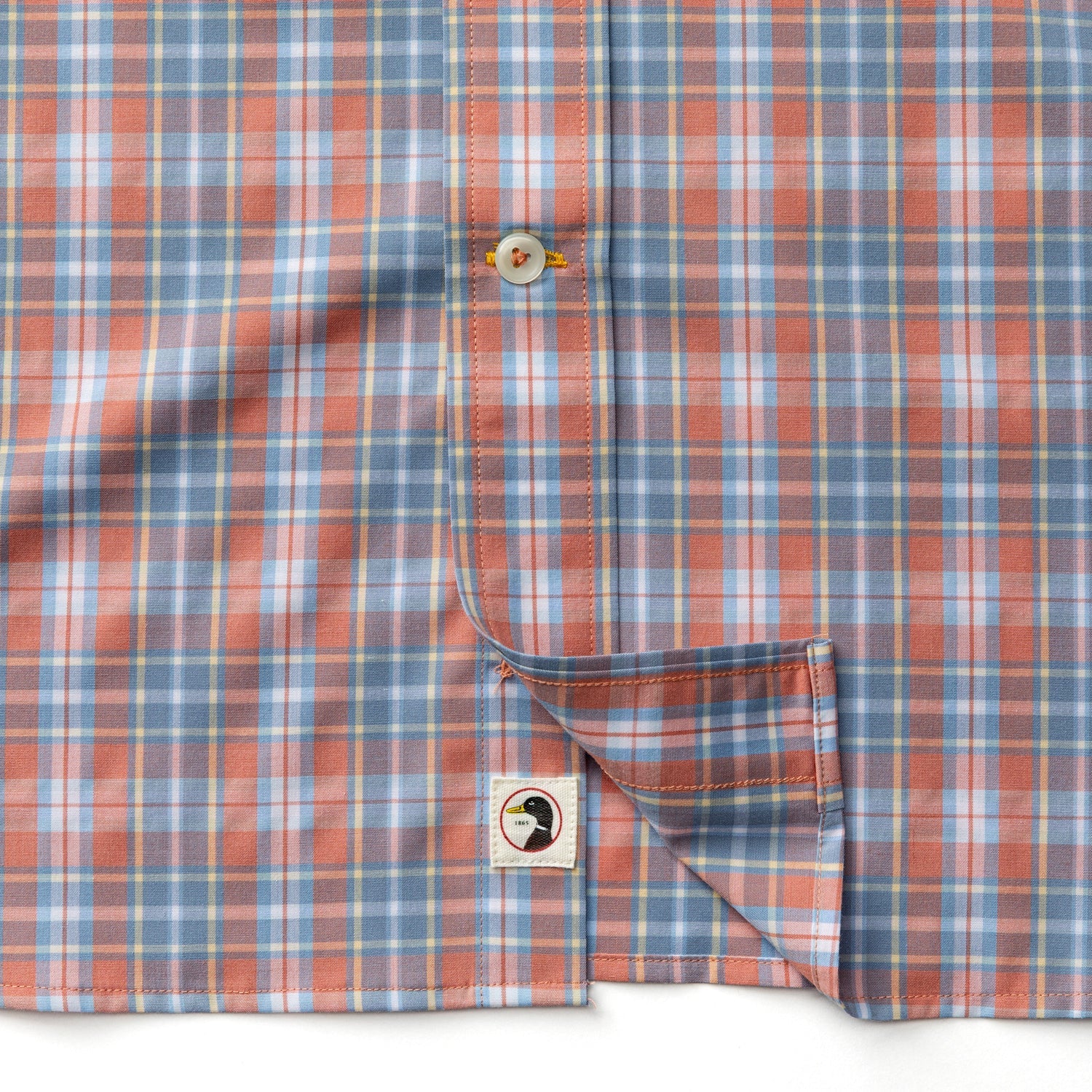 Duck Head Performance Poplin Sport Shirt - Jeffries Plaid - Rosewood