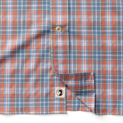 Duck Head Performance Poplin Sport Shirt - Jeffries Plaid - Rosewood