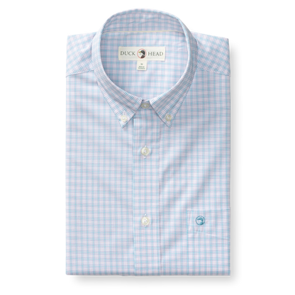 Duck Head Performance Poplin Sport Shirt - Stokes Plaid - Pale Pink