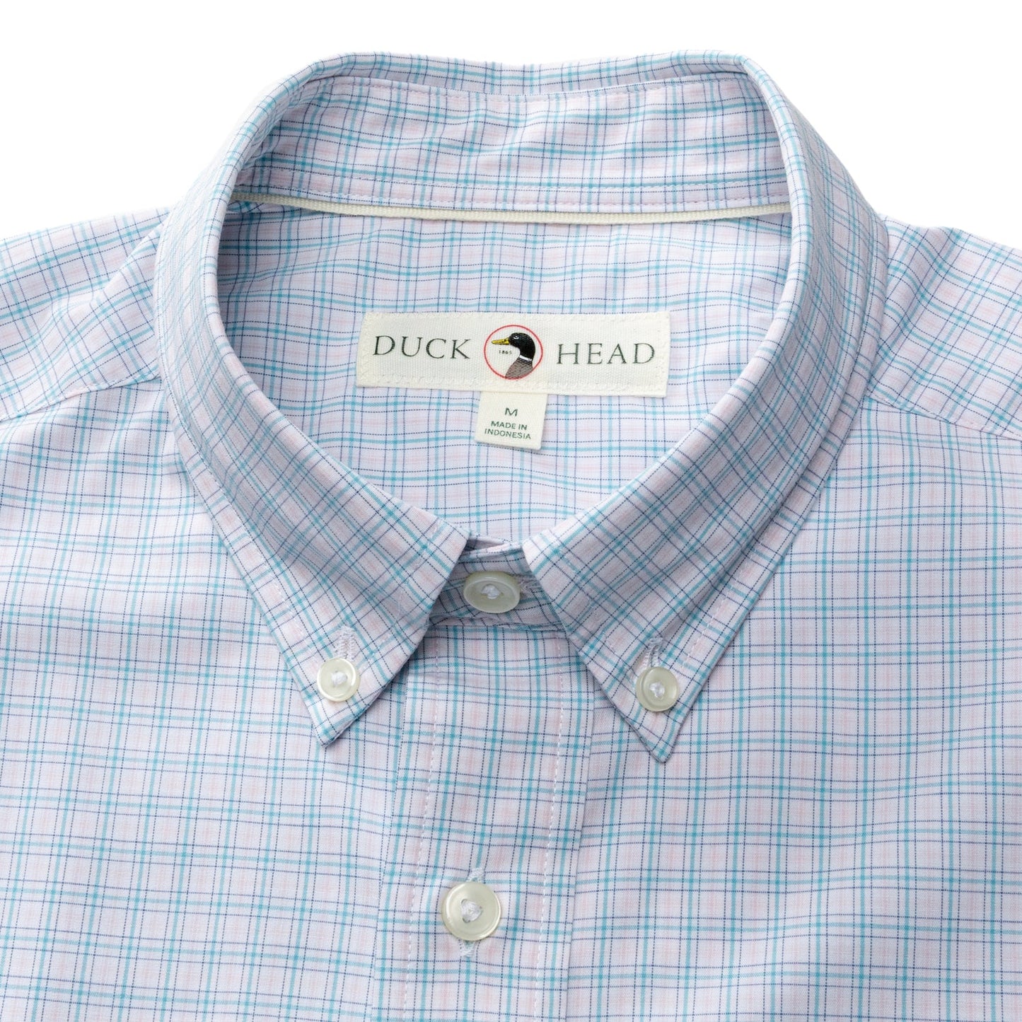 Duck Head Performance Poplin Sport Shirt - Stokes Plaid - Pale Pink