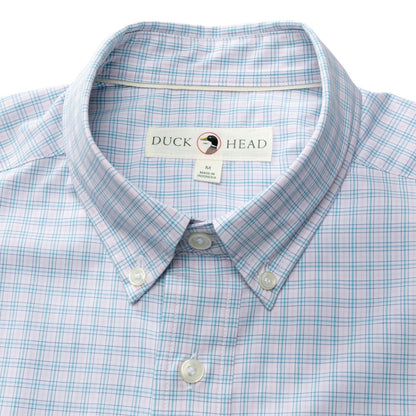 Duck Head Performance Poplin Sport Shirt - Stokes Plaid - Pale Pink