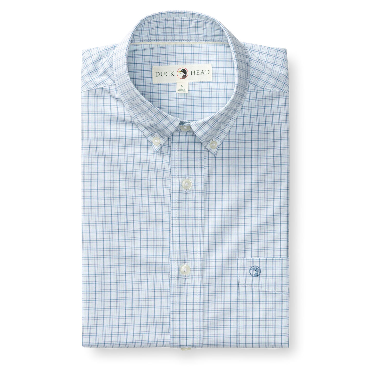 Duck Head Performance Poplin Sport Shirt - Stokes Plaid - Seafoam Green