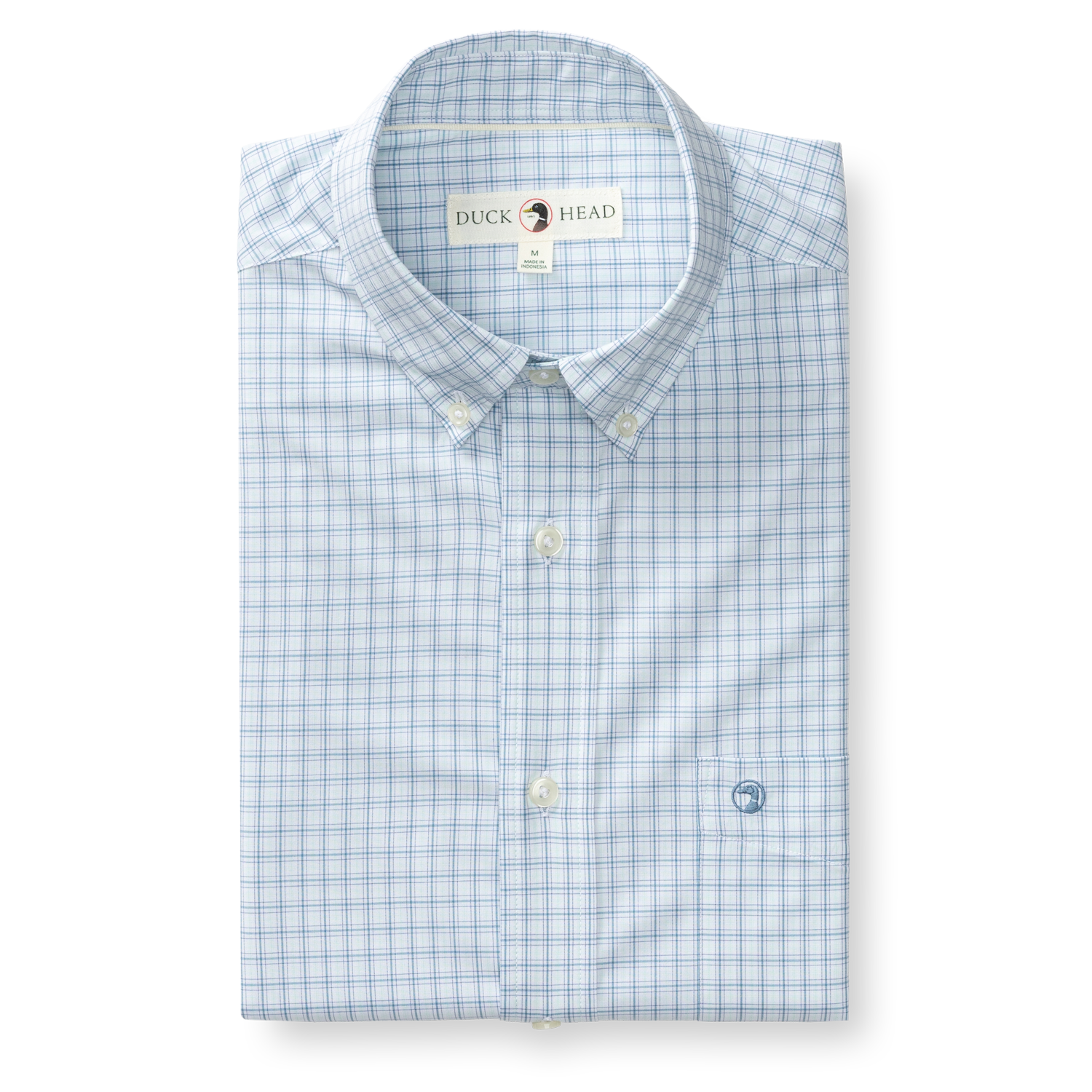 Duck Head Performance Poplin Sport Shirt - Stokes Plaid - Seafoam Green