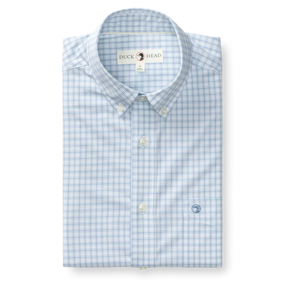 Duck Head Performance Poplin Sport Shirt - Stokes Plaid - Seafoam Green