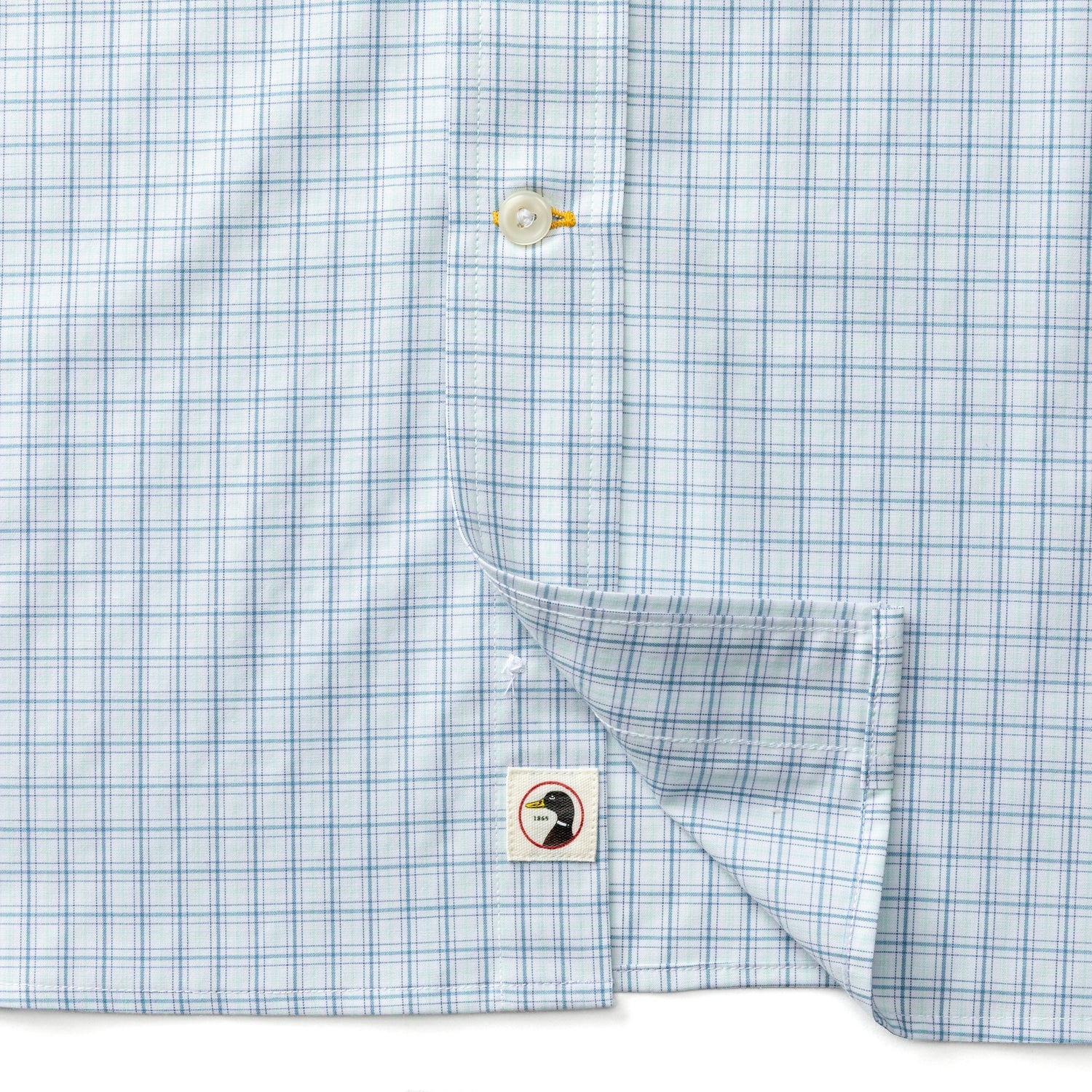 Duck Head Performance Poplin Sport Shirt - Stokes Plaid - Seafoam Green