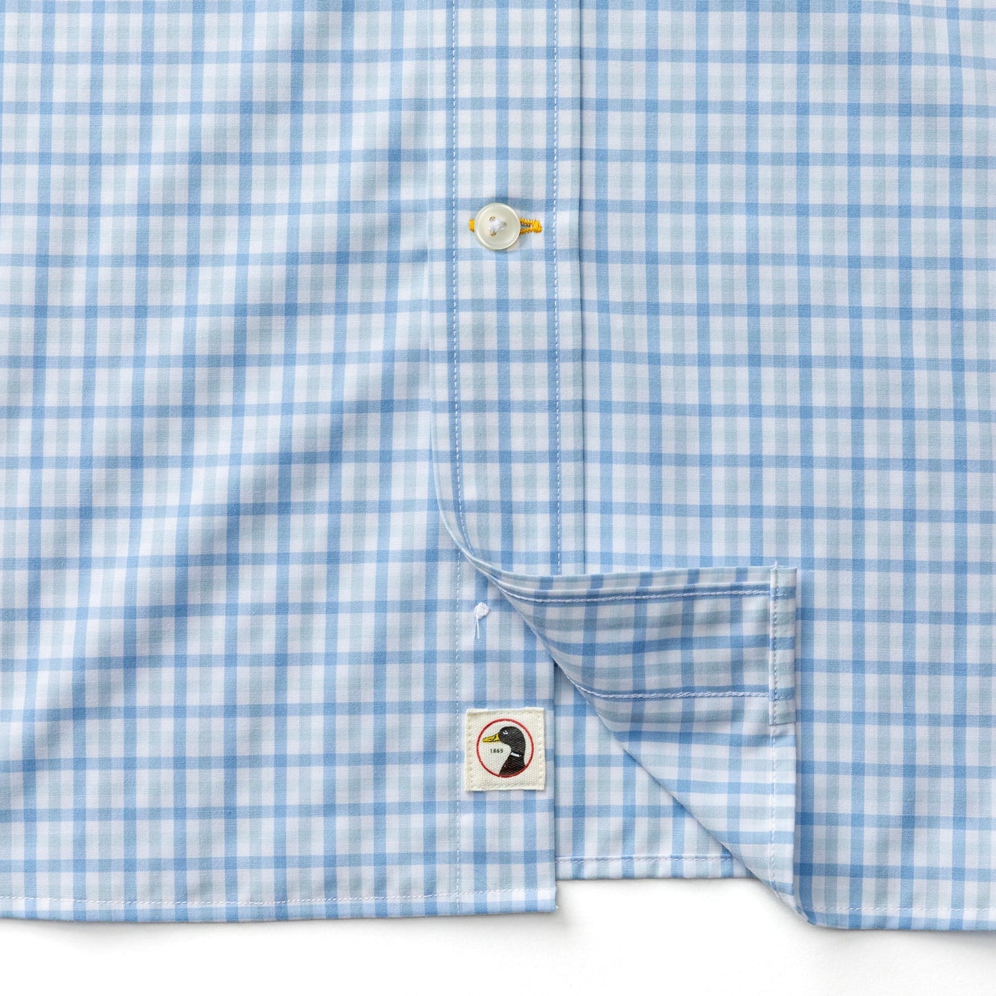 Duck Head Performance Poplin Sport Shirt - Shaw Gingham - Sky Blue