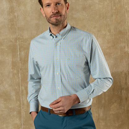 Duck Head Performance Poplin Sport Shirt - Shaw Gingham - Sage