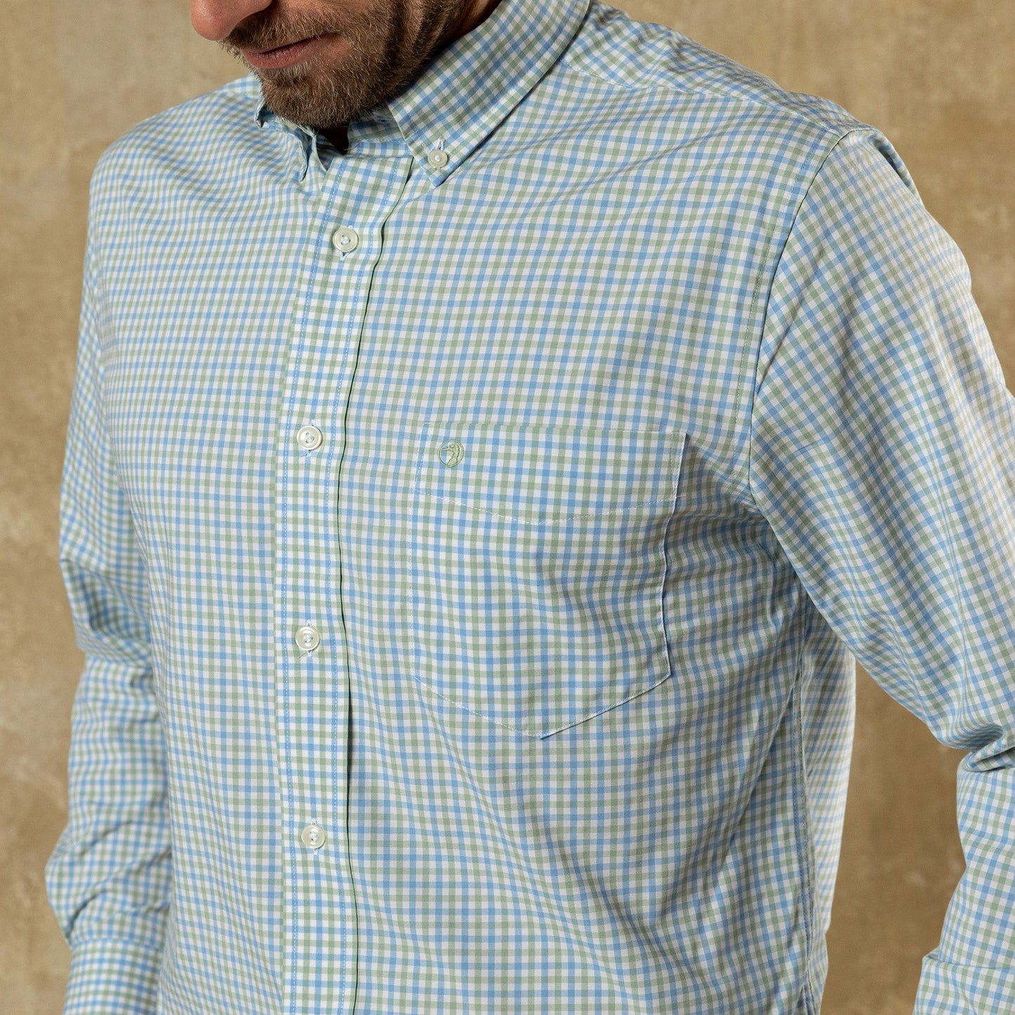 Duck Head Performance Poplin Sport Shirt - Shaw Gingham - Sage