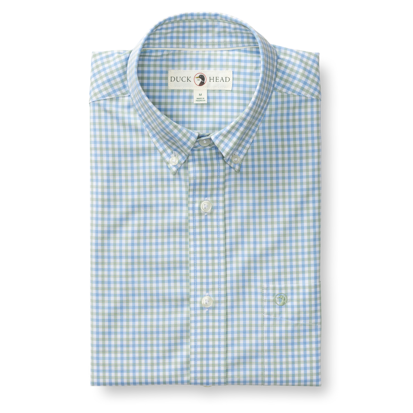 Duck Head Performance Poplin Sport Shirt - Shaw Gingham - Sage