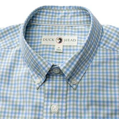 Duck Head Performance Poplin Sport Shirt - Shaw Gingham - Sage