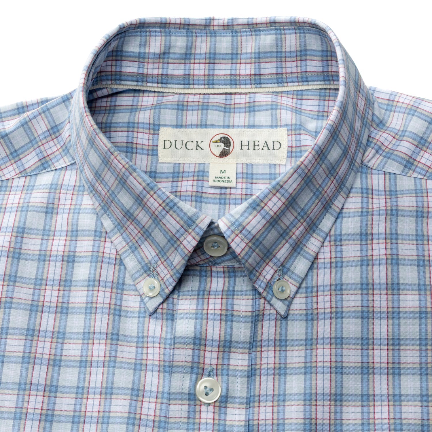Duck Head Performance Poplin Sport Shirt - Mayville Plaid - Light Blue