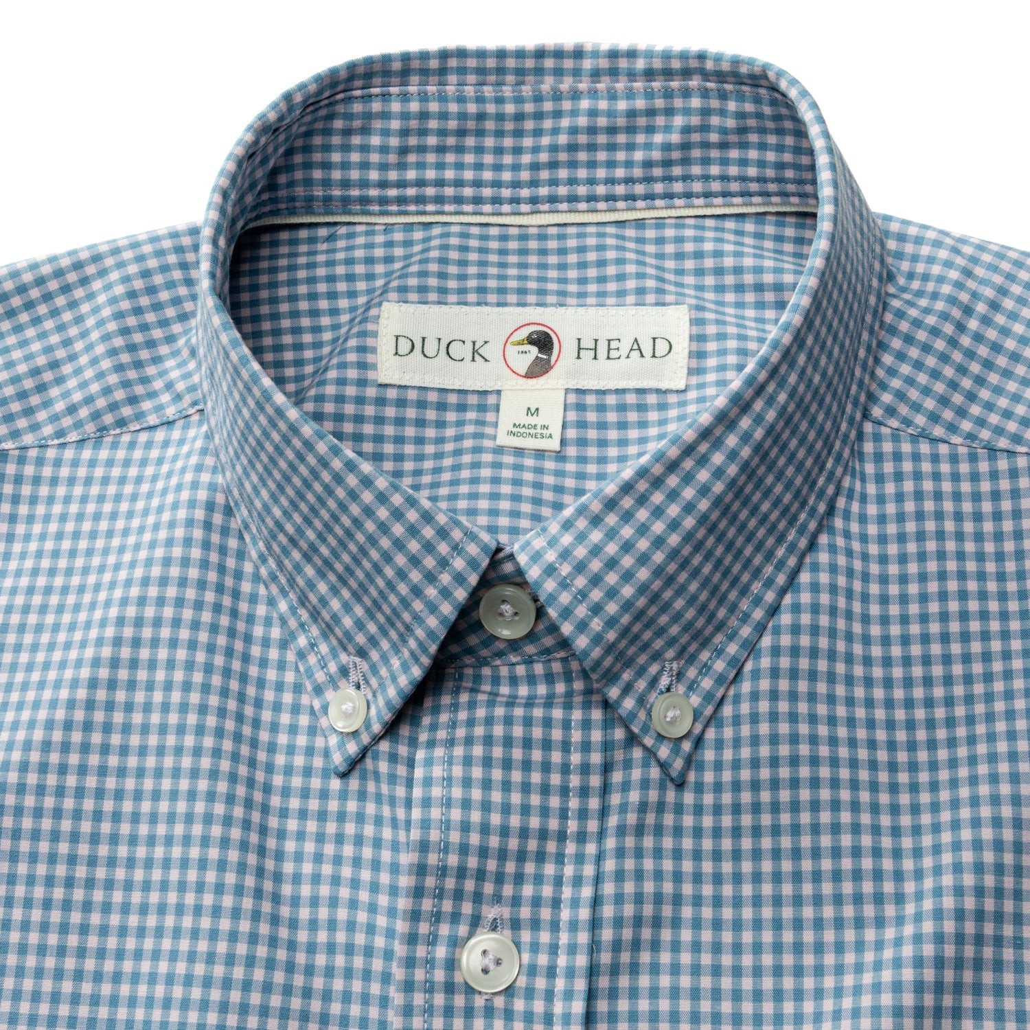 Duck Head Performance Poplin Sport Shirt - Lyle Gingham - Pale Pink
