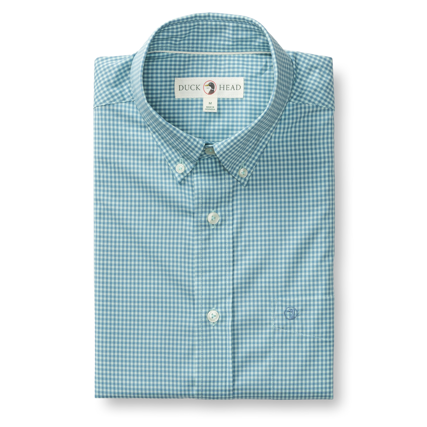 Duck Head Performance Poplin Sport Shirt - Lyle Gingham - Seafoam Green