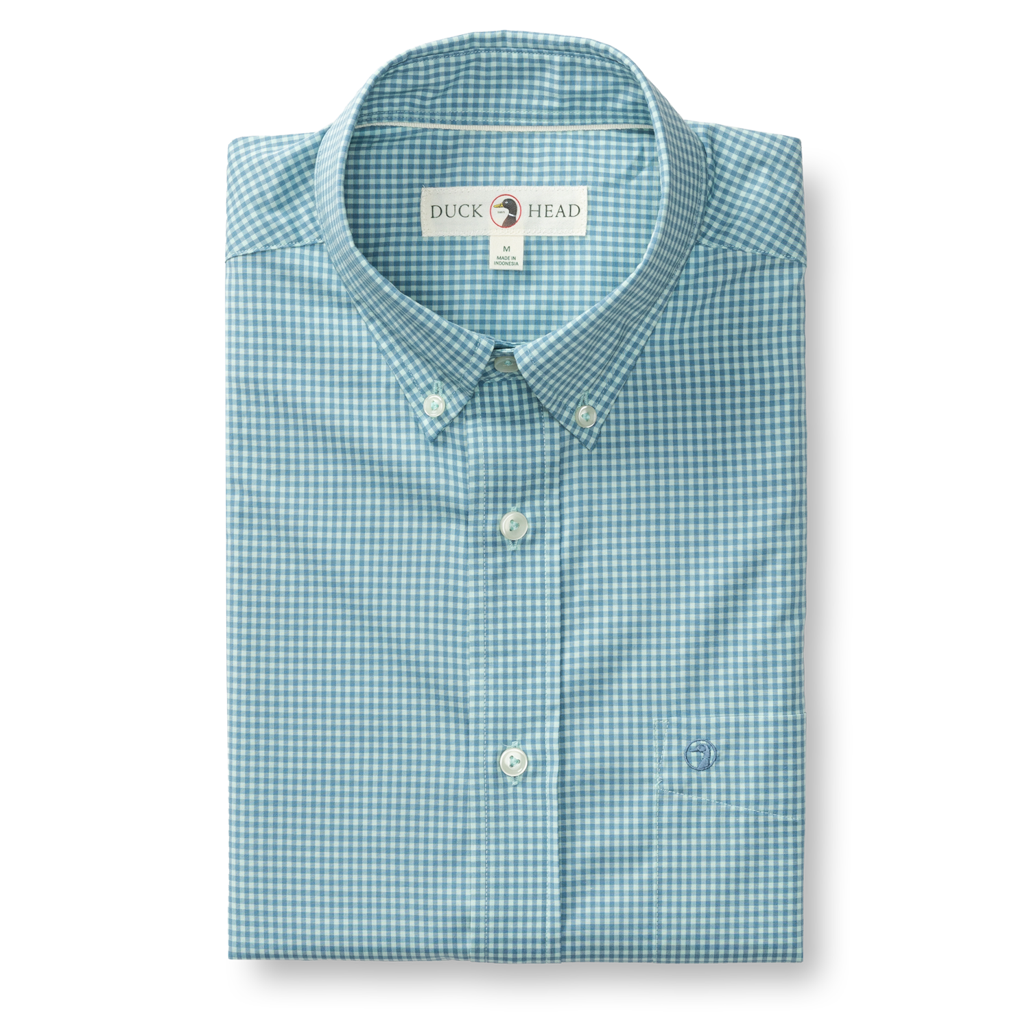 Duck Head Performance Poplin Sport Shirt - Lyle Gingham - Seafoam Green