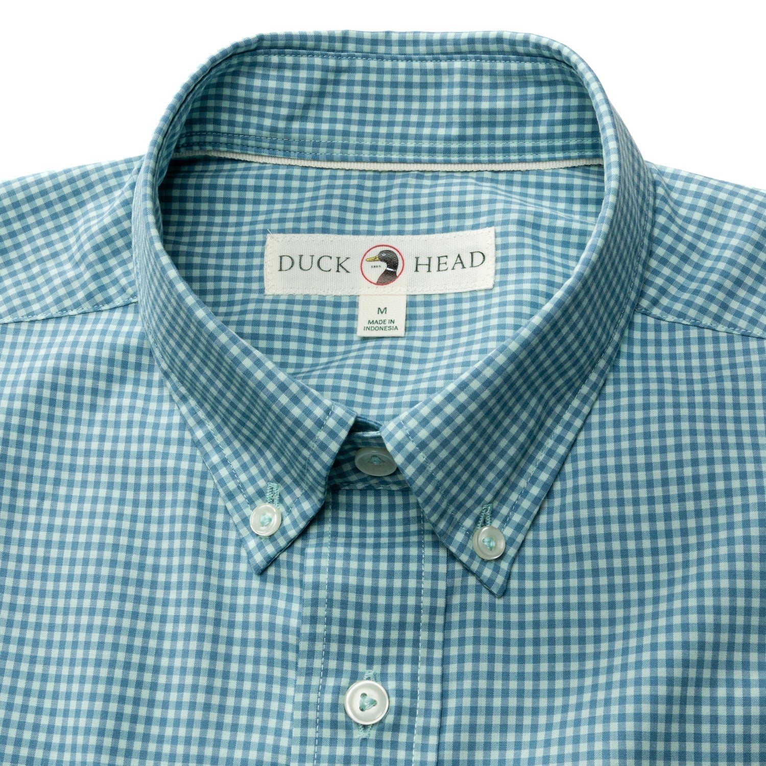 Duck Head Performance Poplin Sport Shirt - Lyle Gingham - Seafoam Green