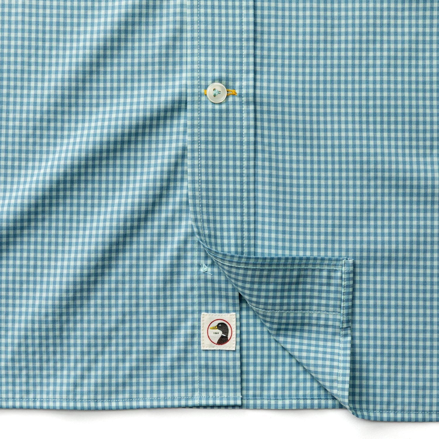 Duck Head Performance Poplin Sport Shirt - Lyle Gingham - Seafoam Green