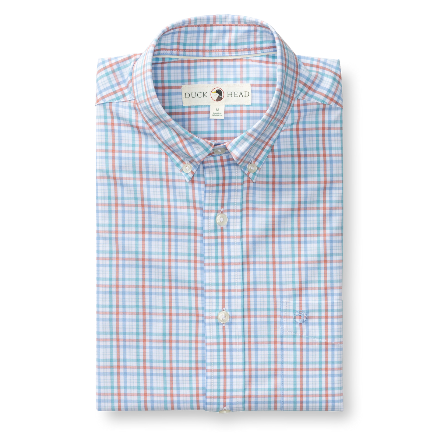 Duck Head Performance Poplin Sport Shirt - Brody Plaid - Rosewood