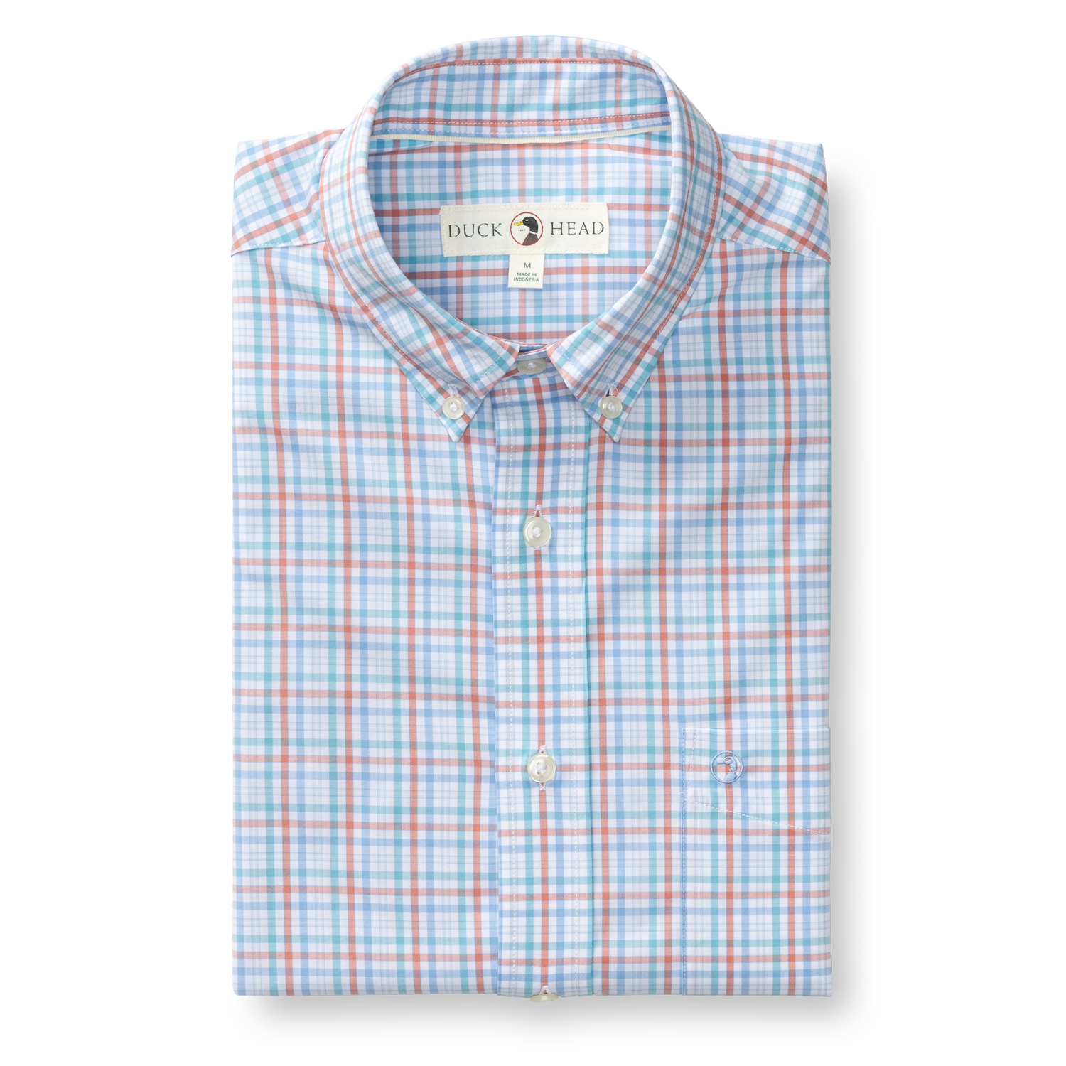 Duck Head Performance Poplin Sport Shirt - Brody Plaid - Rosewood