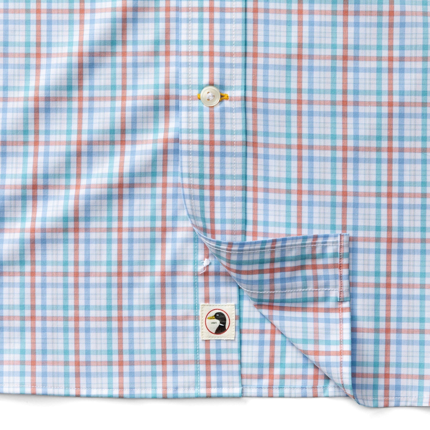 Duck Head Performance Poplin Sport Shirt - Brody Plaid - Rosewood