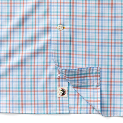 Duck Head Performance Poplin Sport Shirt - Brody Plaid - Rosewood
