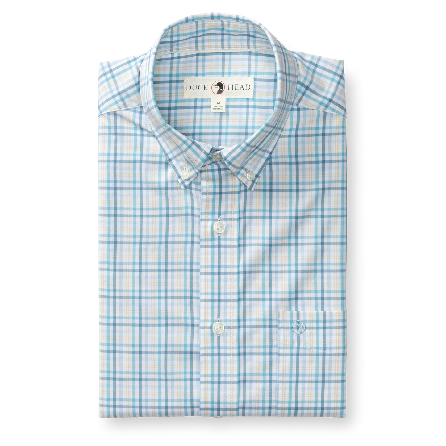 Duck Head Performance Poplin Sport Shirt - Brody Plaid - Yellow