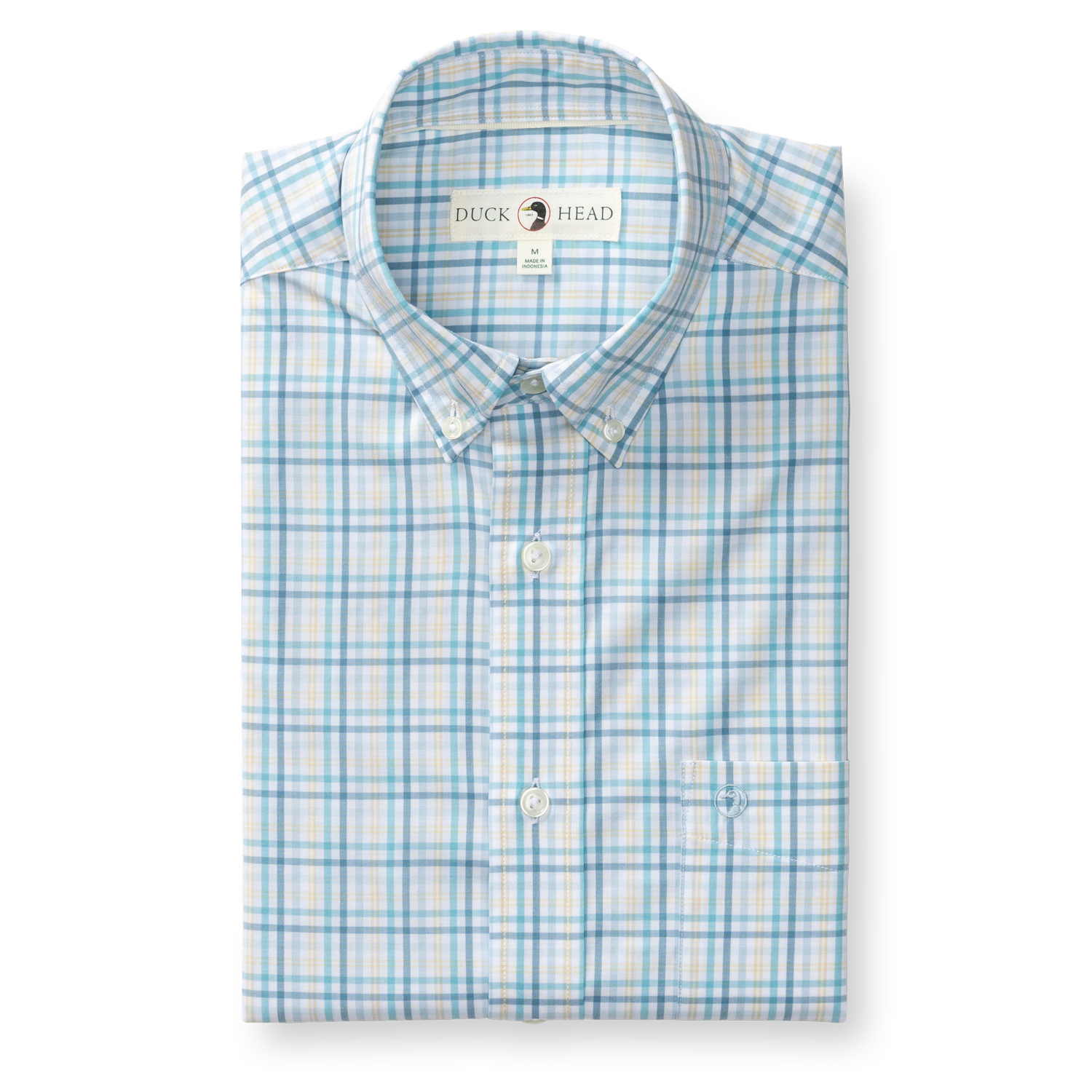 Duck Head Performance Poplin Sport Shirt - Brody Plaid - Yellow