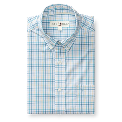 Duck Head Performance Poplin Sport Shirt - Brody Plaid - Yellow