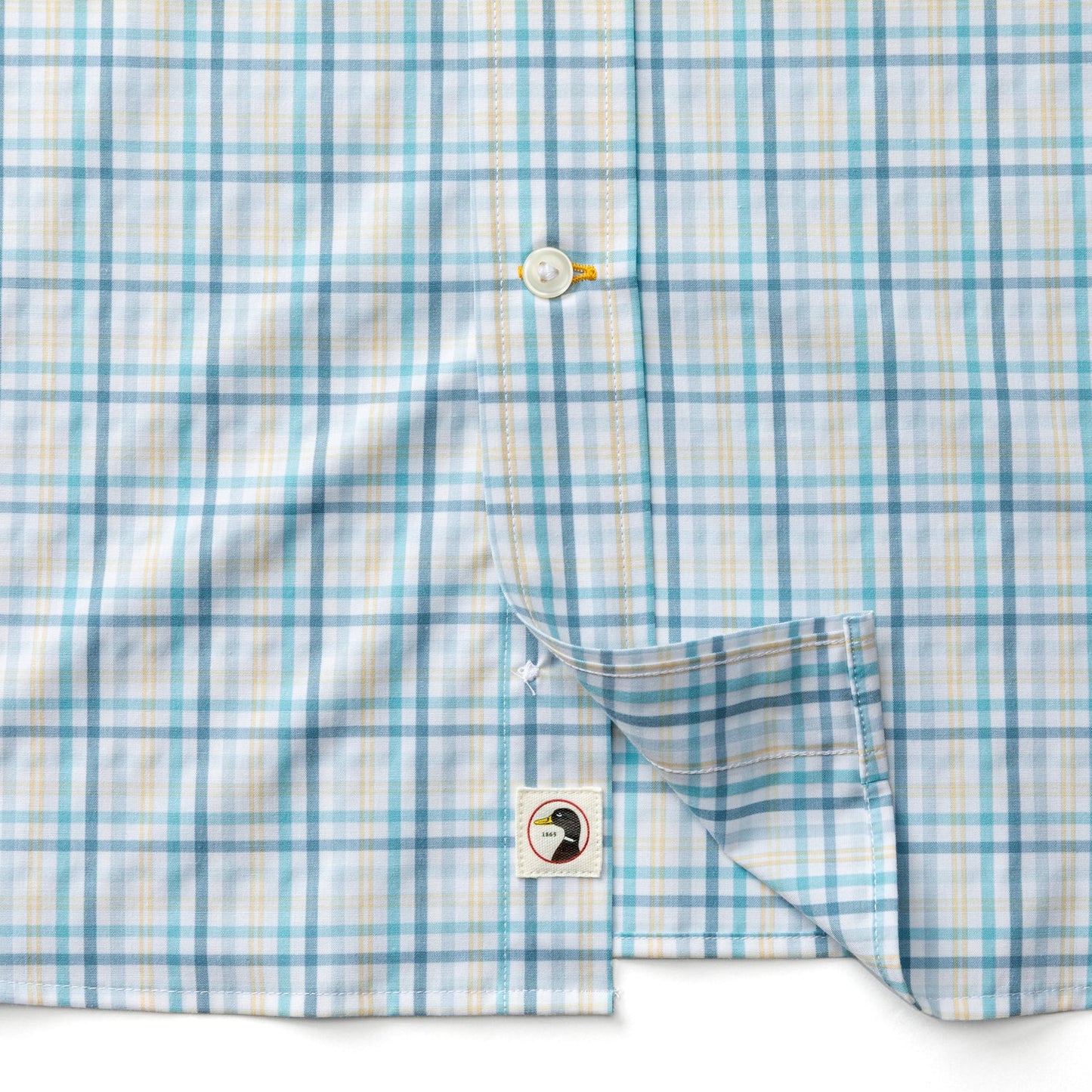 Duck Head Performance Poplin Sport Shirt - Brody Plaid - Yellow