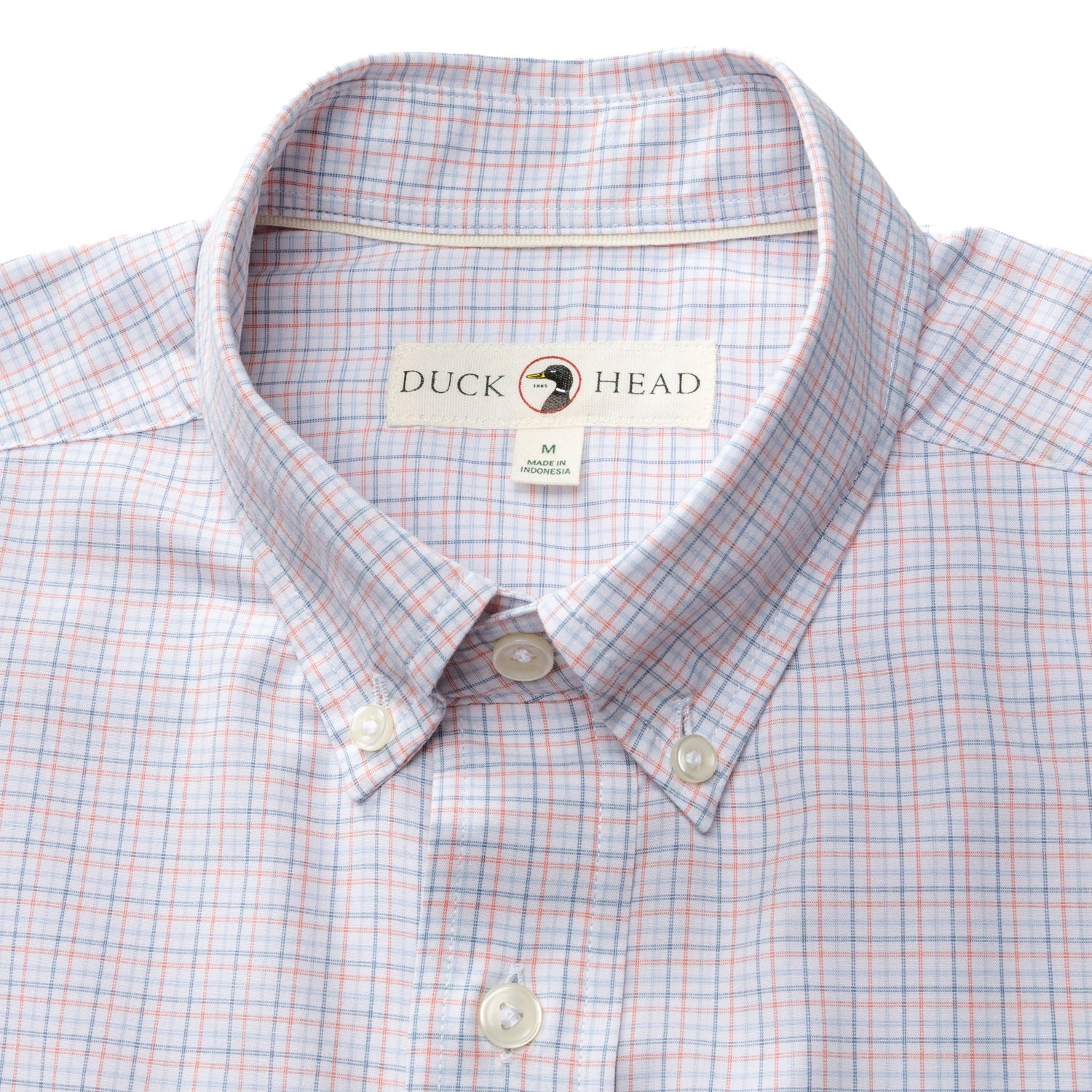 Duck Head Performance Poplin Sport Shirt - Joiner Plaid - Coral