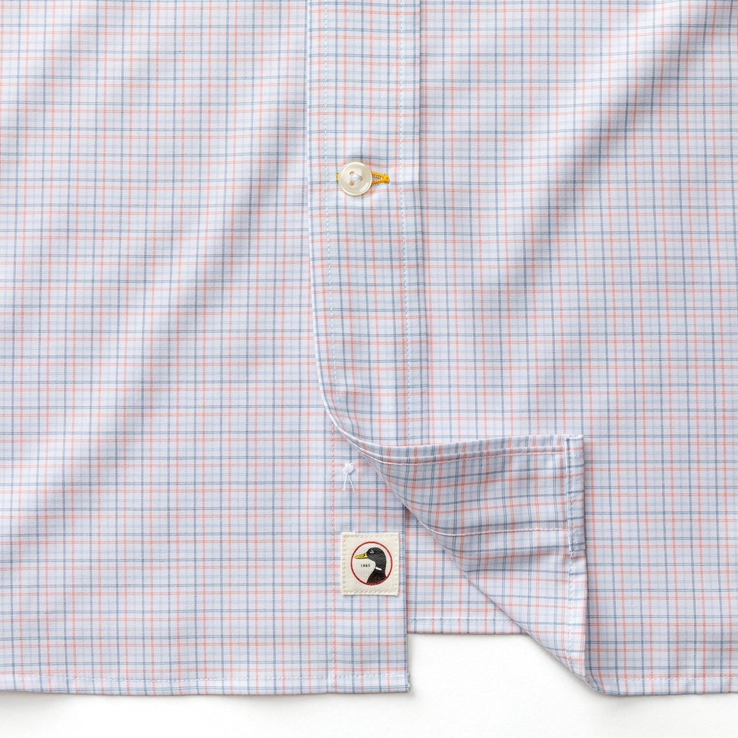 Duck Head Performance Poplin Sport Shirt - Joiner Plaid - Coral