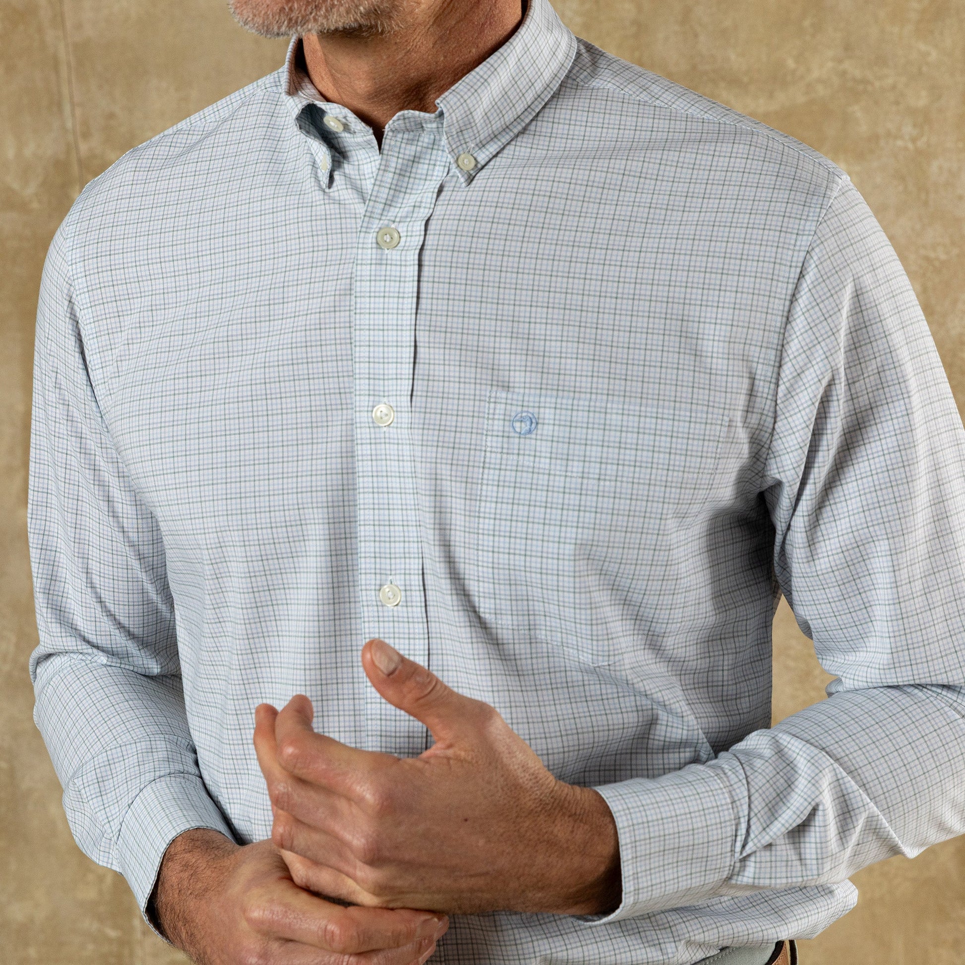 Duck Head Performance Poplin Sport Shirt - Joiner Plaid - Midnight Teal