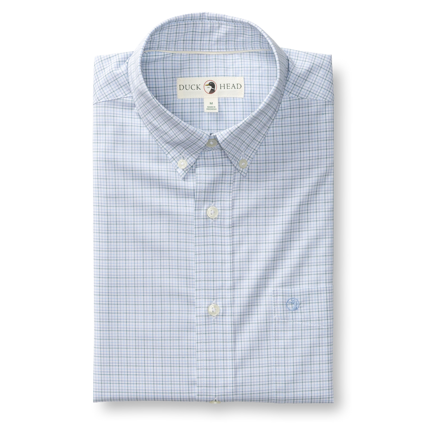 Duck Head Performance Poplin Sport Shirt - Joiner Plaid - Midnight Teal
