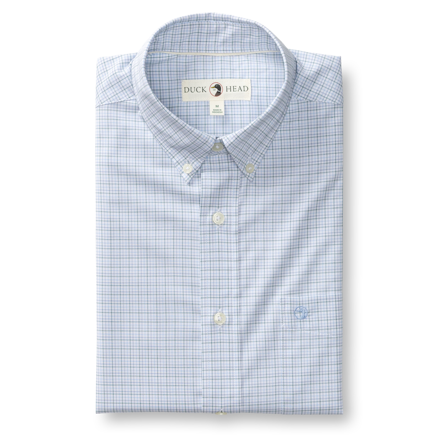 Duck Head Performance Poplin Sport Shirt - Joiner Plaid - Midnight Teal