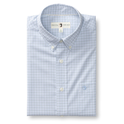 Duck Head Performance Poplin Sport Shirt - Joiner Plaid - Midnight Teal
