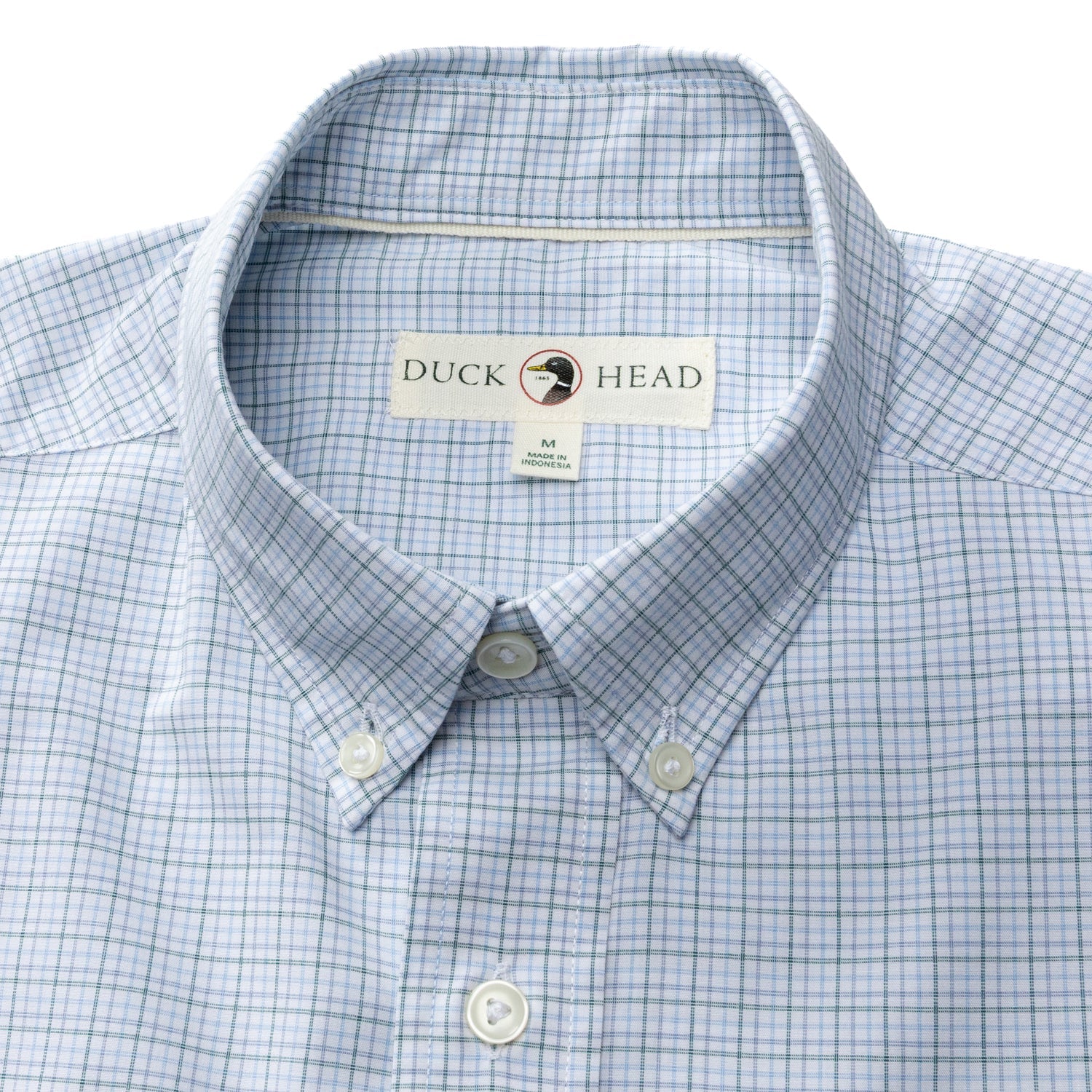 Duck Head Performance Poplin Sport Shirt - Joiner Plaid - Midnight Teal