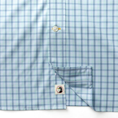 Duck Head Performance Poplin Sport Shirt - Linwood Plaid - Seafoam Green