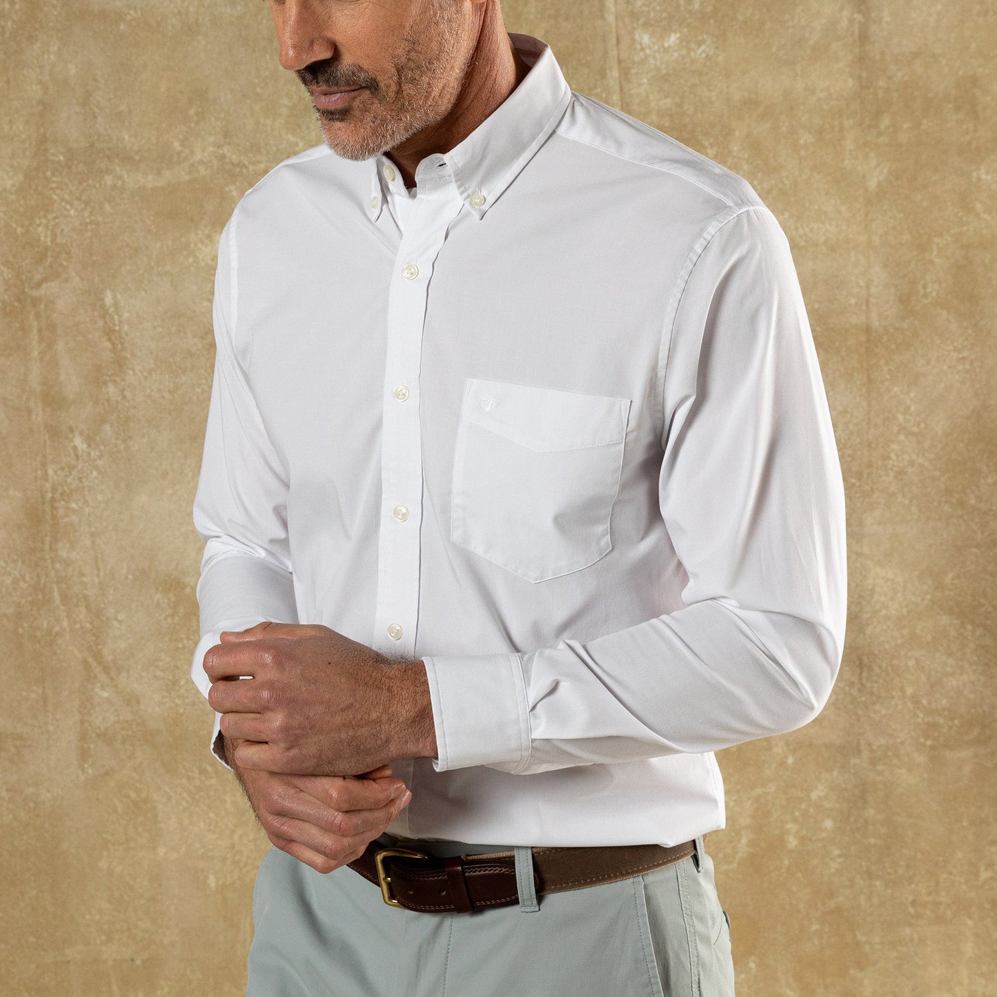 Duck Head Performance Poplin Sport Shirt - Boyce Solid- White
