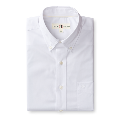 Duck Head Performance Poplin Sport Shirt - Boyce Solid- White