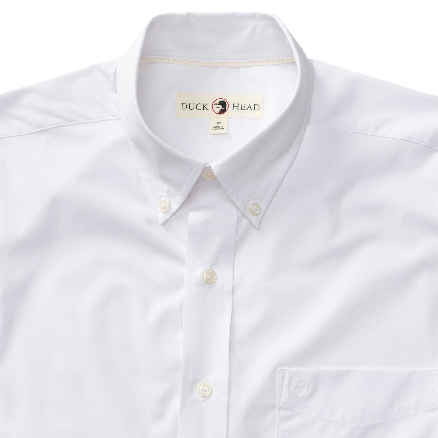 Duck Head Performance Poplin Sport Shirt - Boyce Solid- White