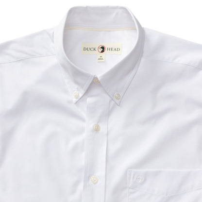 Duck Head Performance Poplin Sport Shirt - Boyce Solid- White