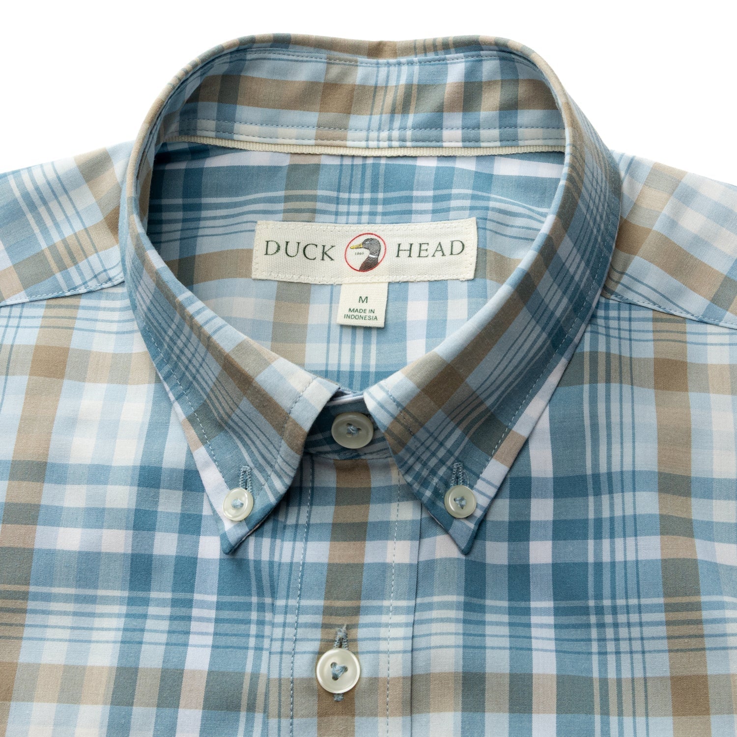 Duck Head Performance Poplin Sport Shirt - Bunkley Plaid - Sky Blue