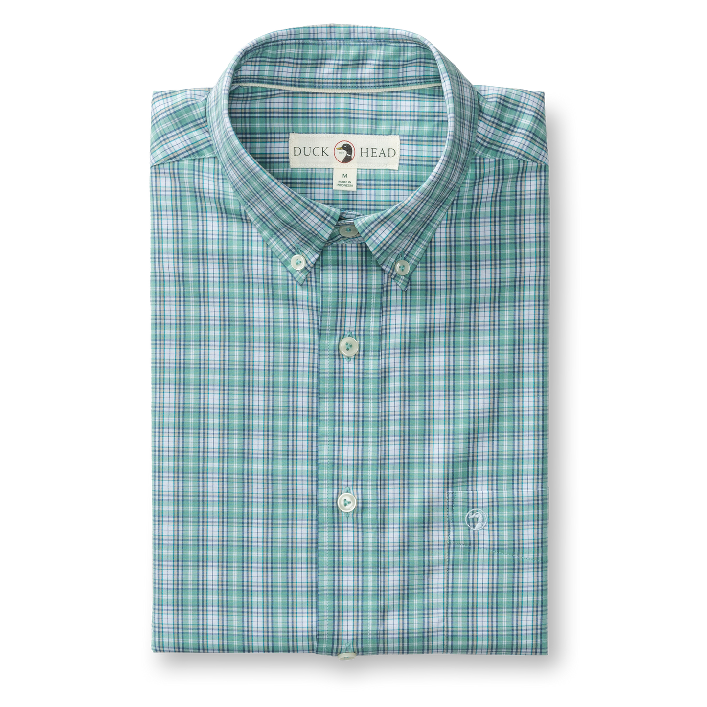 Duck Head Performance Poplin Sport Shirt - Forrest Plaid - Aspen Green