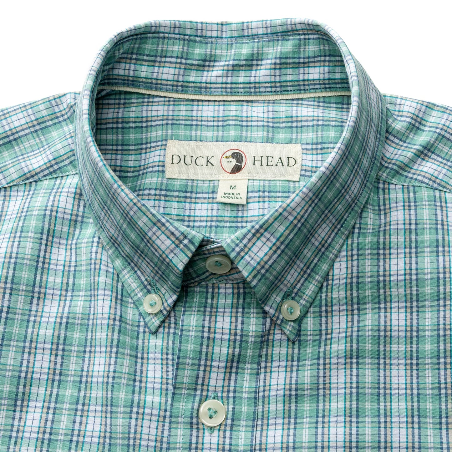 Duck Head Performance Poplin Sport Shirt - Forrest Plaid - Aspen Green