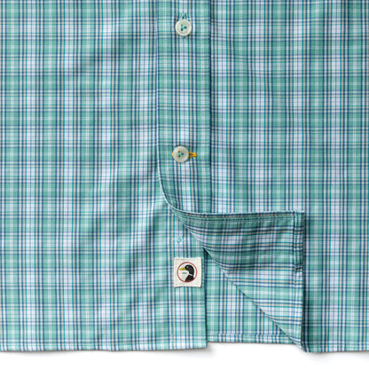 Duck Head Performance Poplin Sport Shirt - Forrest Plaid - Aspen Green