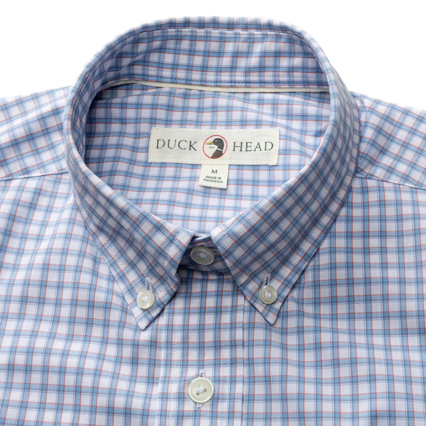 Duck Head Performance Poplin Sport Shirt - Quinn Plaid - Serenity Blue