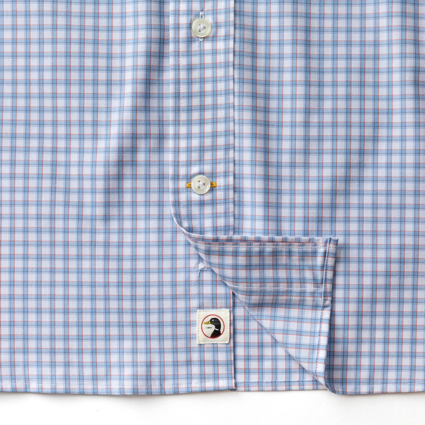 Duck Head Performance Poplin Sport Shirt - Quinn Plaid - Serenity Blue